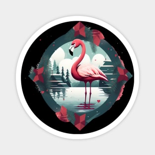 Flamingo Flock Sunset, Love Flamingos Magnet